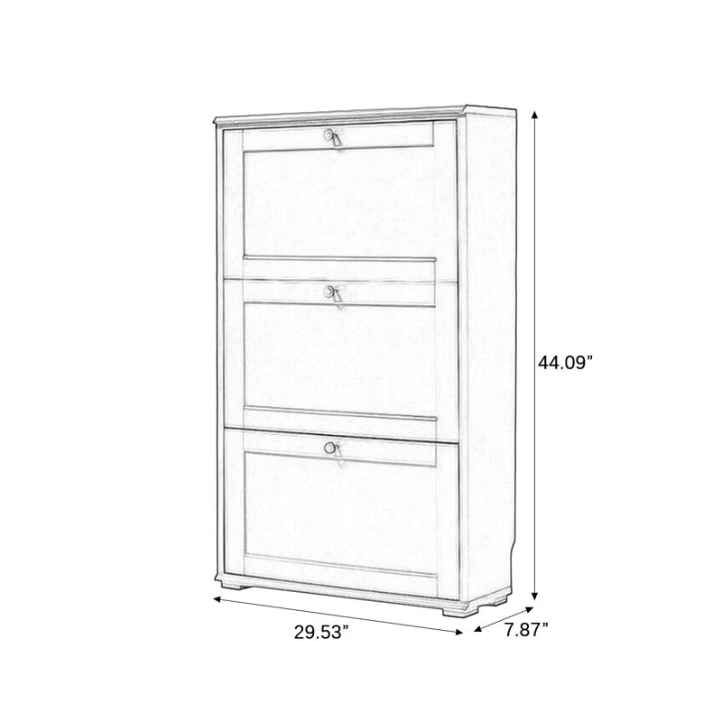 Black Solid wood Shoe Storage