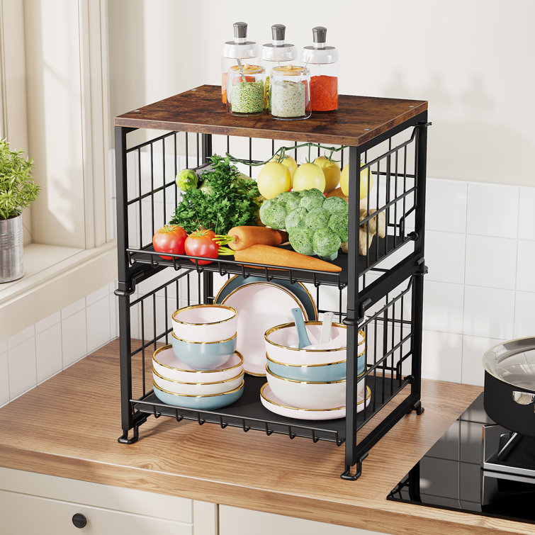 Industrial 4-Tier Vegetable and Fruit Storage Rack Stand,Potato