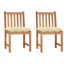 Chaises de patio en bois de teck massif avec coussins-35324984