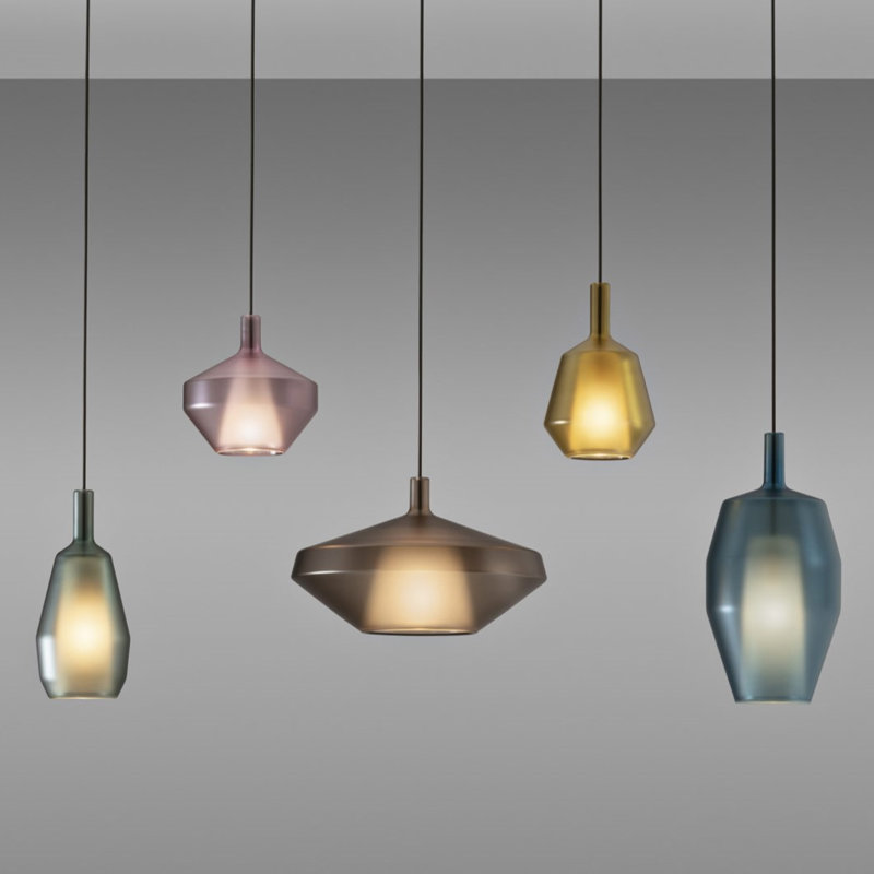 MOM 1 - Light Pendant, Mustard Glass, White