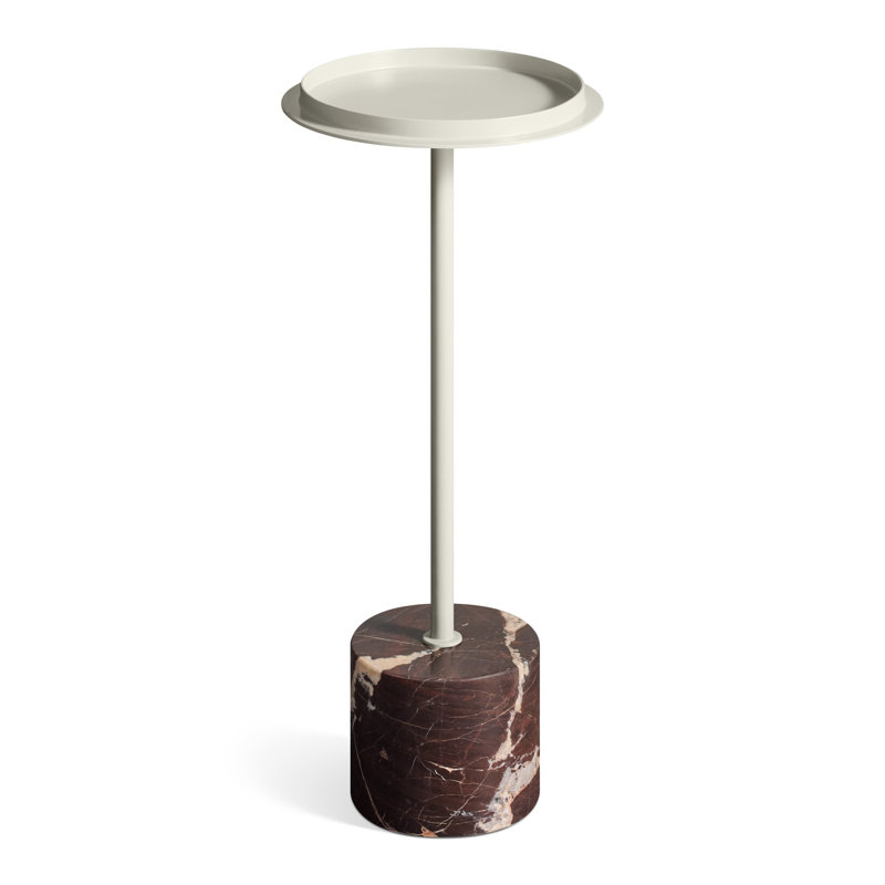 Chit Chat Marble Pedestal End Table, Putty, Cherry