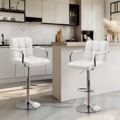 Pete Swivel Upholstered Adjustable Height Counter Stools