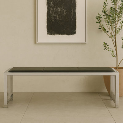 Richert Genuine Leather Upholstered Bench