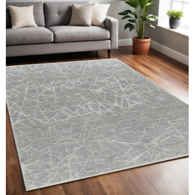 Tapis abstrait 5 pi x 8 pi résistant aux taches tissé à la machine