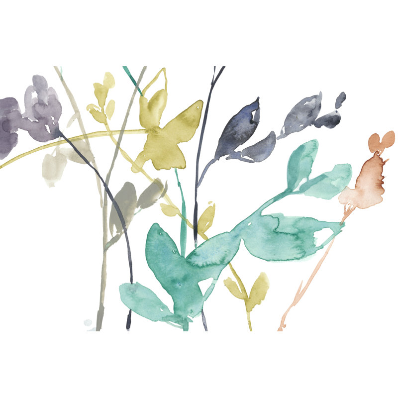 Flowers in Fall IV by Jennifer Goldberger - Painting, Black Floater Framed, 20cm H x 30cm W