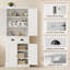 Tall Kitchen Pantry with 4 Doors and Large Drawer for Dining Room Living Room-2059387235