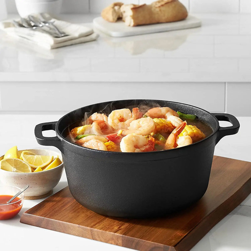 Belfry Kitchen Cast Iron Round Dutch Oven, 30cm, 5.8L