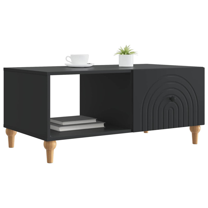 Coffee Table with Storage, Black, 40cm H x 90cm L x 50cm W