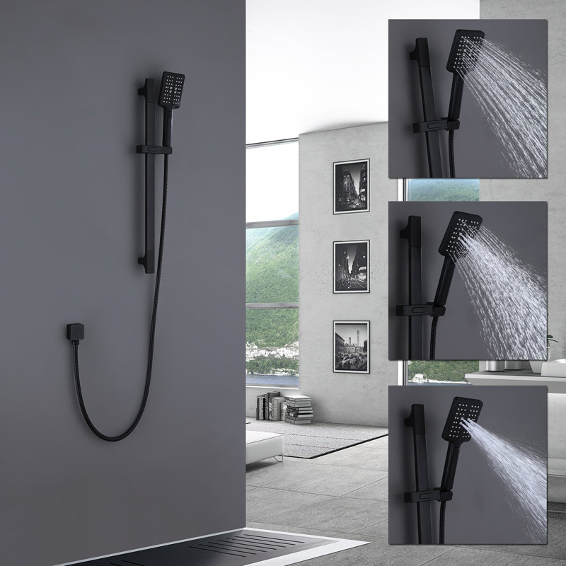 Ensemble de robinet de baignoire réglable, système de douche à barre coulissante avec ensemble de pomme de douche à main