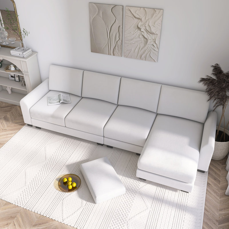 Ensemble de canapé luxueux en forme de L avec 2 coussins gratuits
