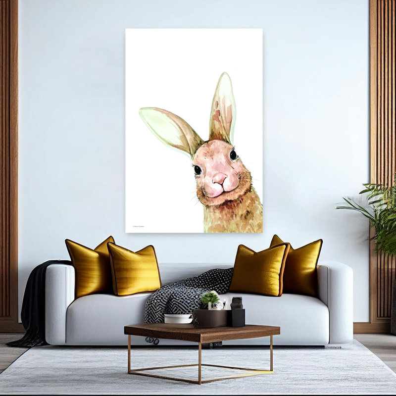 Lapin coucou moelleux, art contemporain de lapin au printemps, H 60 po x l 40 po