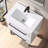  24" Modern White Free-Standing Single Bathroom Vanity Set With Ceramic Top