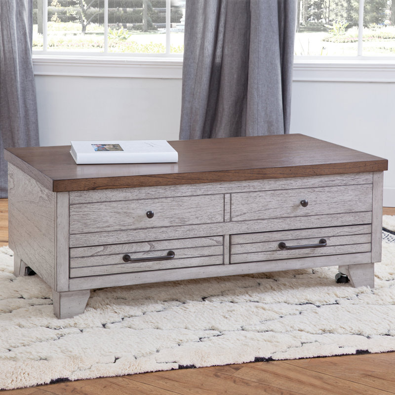 Elgin Coffee Table, Rustic Ivory