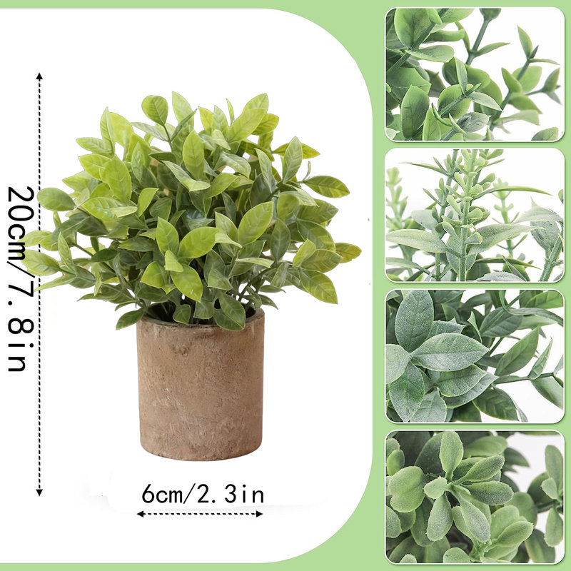 1 PCS de plantes en pot artificielles (mini-plantes artificielles artificielles) pour le salon, la salle de bain, les décorations de tablettes de cuisine, les accessoires de bureau de table basse