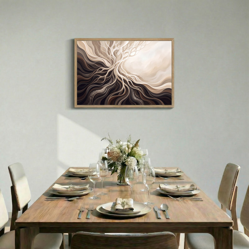 Art mural sur toile brun et beige, 36"H x 48"W