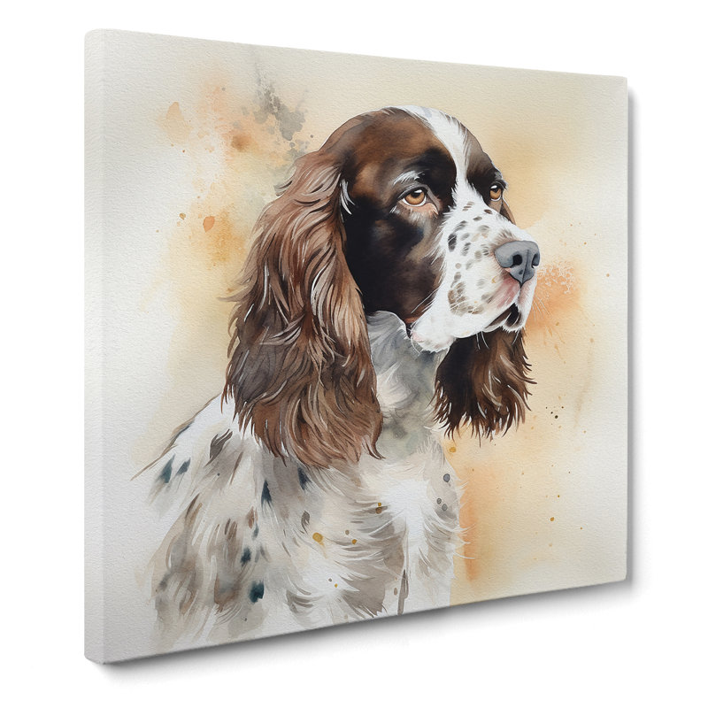 English Springer Spaniel Watercolour - Wrapped Canvas