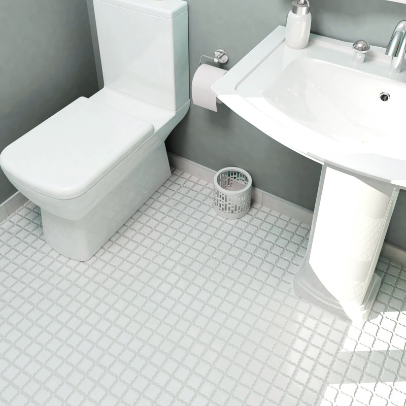 Hudson Tangier Matte White 12-3/8" x 12-3/8" Porcelain Mosaic Tile
