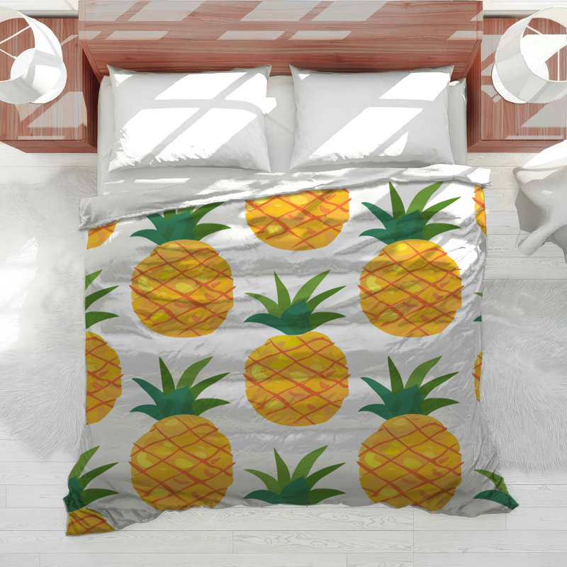 Pineapples Bedding Fruit Duvet Cover Farmhouse, King Duvet Cover