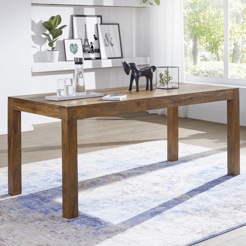 Solid Wood Dining Table, 76 cm H x 140 cm W x 80 cm D, Sheesham