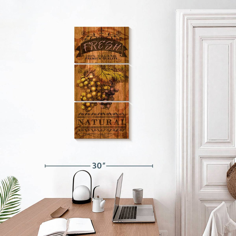 «Fresh Grapes», reproduction sur toile, H 15 po x l 32 po x P 1,25 po