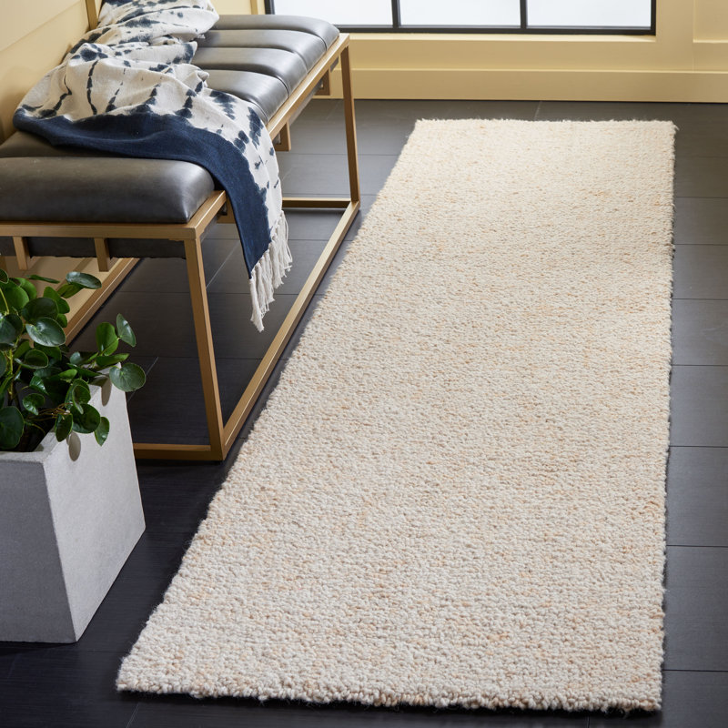 Wilcher Hand Tufted Wool/Cotton Area Rug In Ivory, Runner 2'3" x 8'
