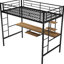 Lit mezzanine simple en métal avec bureau et tablette