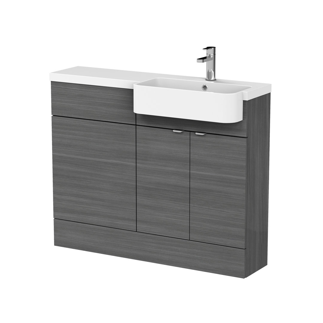 Fusion Single Bathroom Vanity with Integrated Polymarble Basin