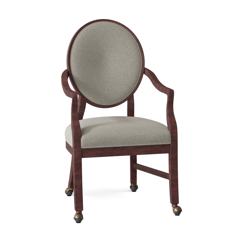 Chaise rembourrée à dossier très grand Louis, 3157 Albâtre, Tabac