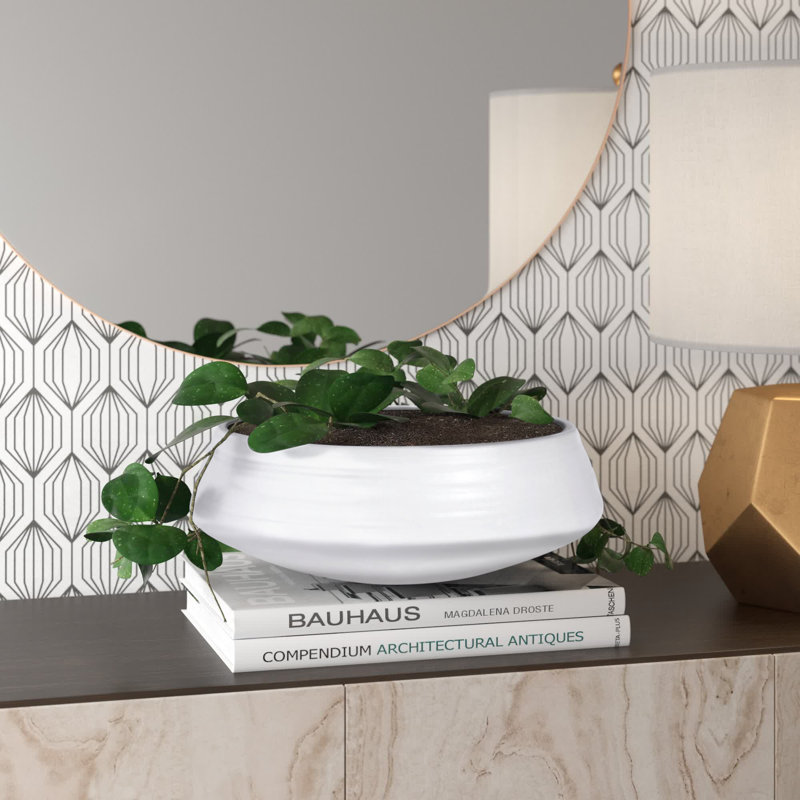 Pot à fleurs Wimbish, Blanc, H 5 po x l 14 po x P 14 po