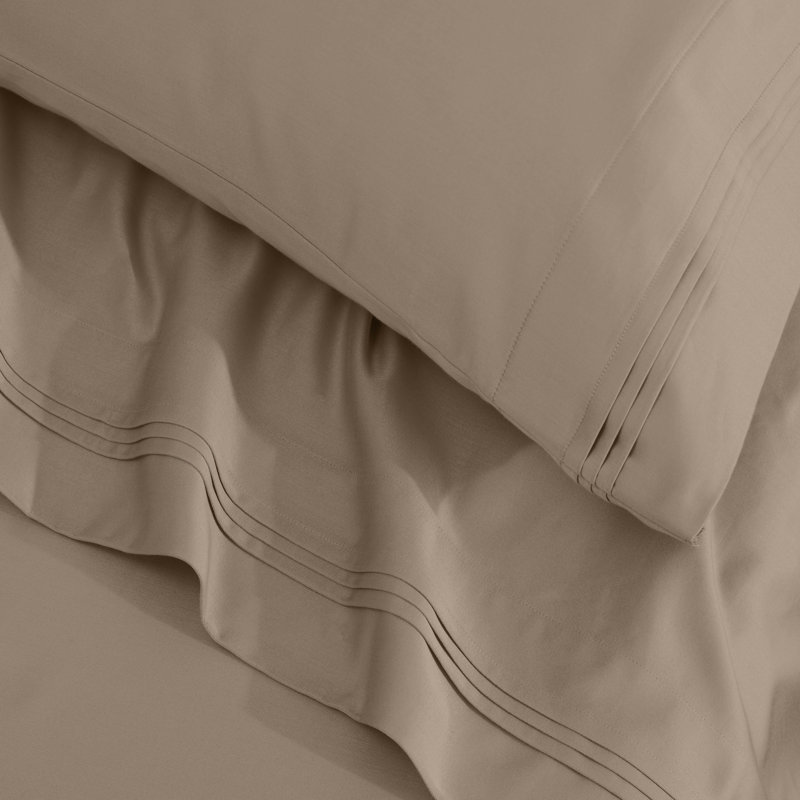 Tipton 1500 Thread Count Certified Egyptian Cotton Ultra-Luxury Pillowcase, King, Taupe