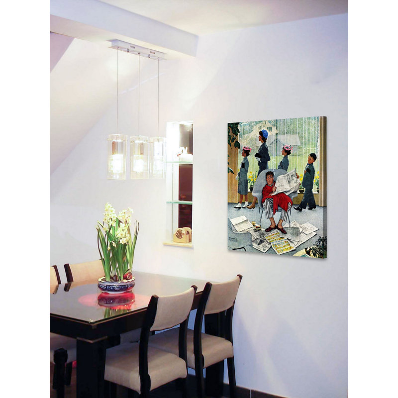 « sunday matin » par norman rockwell, reproduction d’art sur toile tendue, H 36 po x l 30 po