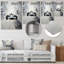 Gray Minimalist Race Car Tracks III - Art mural en métal-1310978483