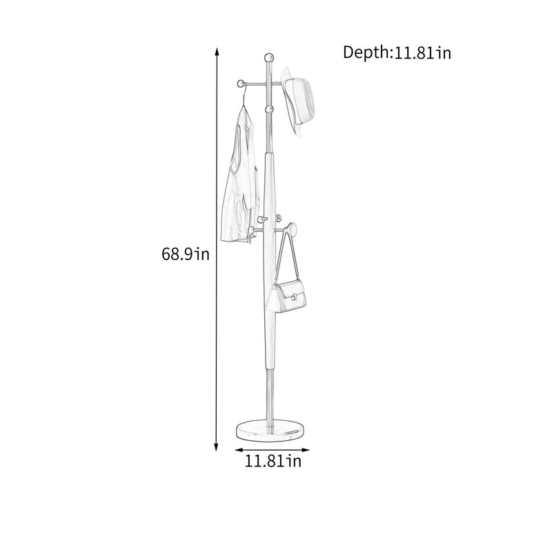 11.81 " Wide Hall Tree