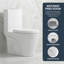 Toilette une pièce, toilette à double chasse 1,1 / 1,6 GPF écoénergétique, hauteur confort 17-1 / 8 po ADA, siège à fermeture rapide à fermeture douce, emboîtement standard 12 po