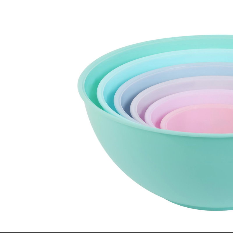 Round Mixing Bowl with Lids, Nesting Bowls with Lids Set, Microwave and Dishwasher Safe Prep & Serving Bowls, 6 Pack