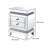 ACME Lotus Accent Table, Mirrored, Faux Ice Cube Crystals