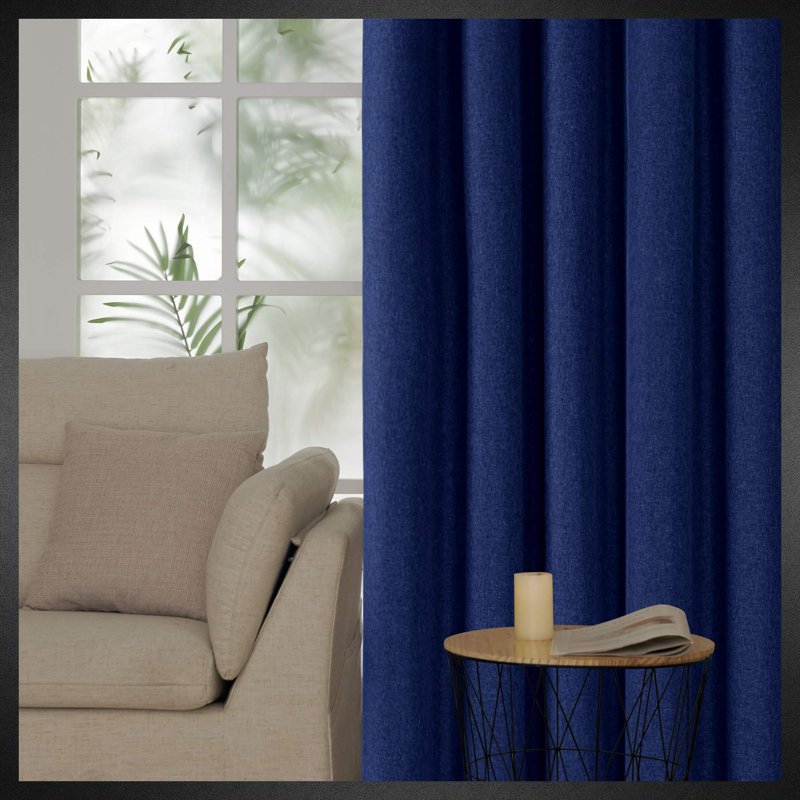 Puzel Blackout Curtain Pair, Dark Blue, 55cm Width x 245cm Drop