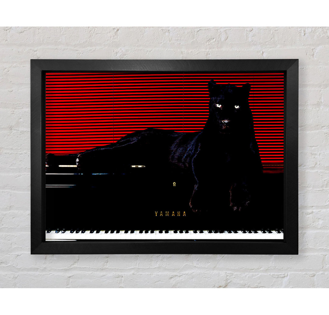 Black Panther Piano - Einzelner Bilderrahmen Kunstdrucke