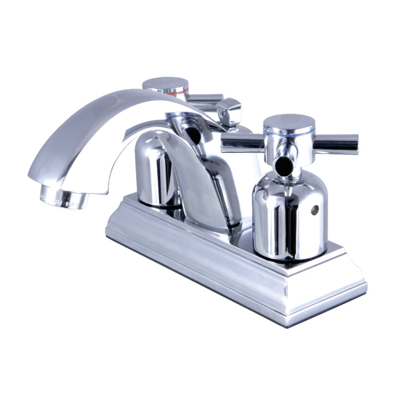 Kingston Brass Concord Two-Handle 3-Hole Deck Mount 4" Centerset Bathroom Faucet with Pop-Up Drain, Polished Chrome