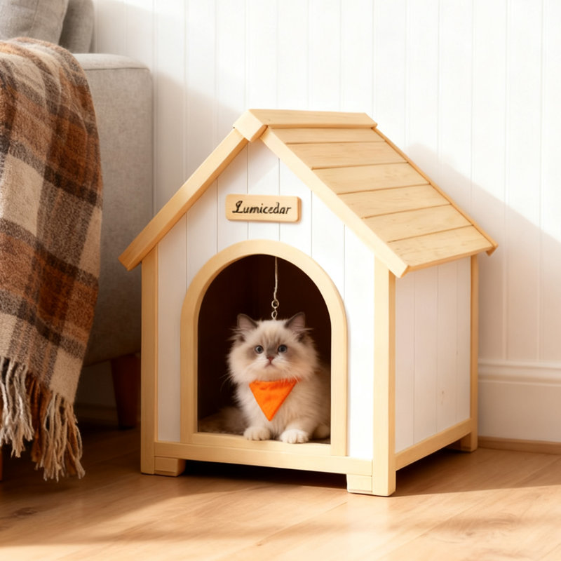 Abri pour chien et chat en cèdre massif