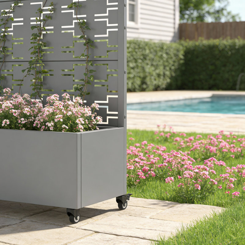 Lit de jardin surélevé rectangulaire, H 47 po x l 47 po x P 16 po, Gris