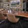 Balcom Acacia Solid Wood Top Metal Base Dining Table