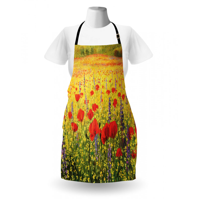 Tablier et table à fleurs lavande