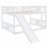Wood Bunk Bed with Slide & Built-In Ladder, Solid Pine Wood Frame Bedroom Bunk Bed with Safety Guardrails, Space-Saving Kids Bedroom Furniture-278512498-278512499