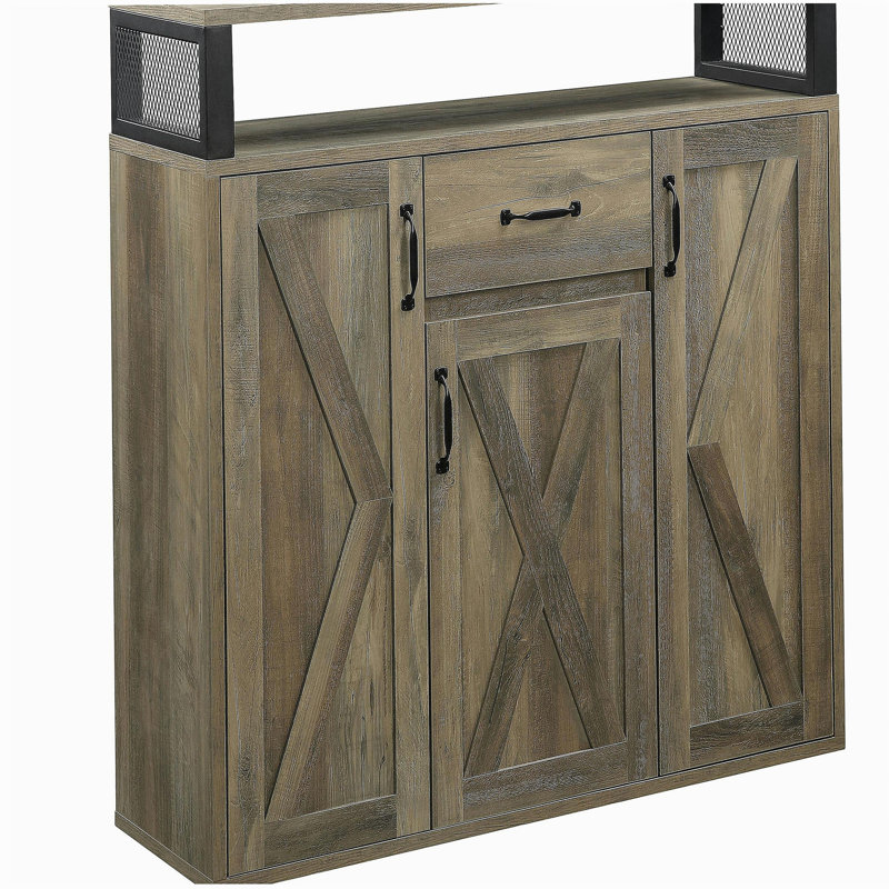 Rustic Oak Server with 3 Doors