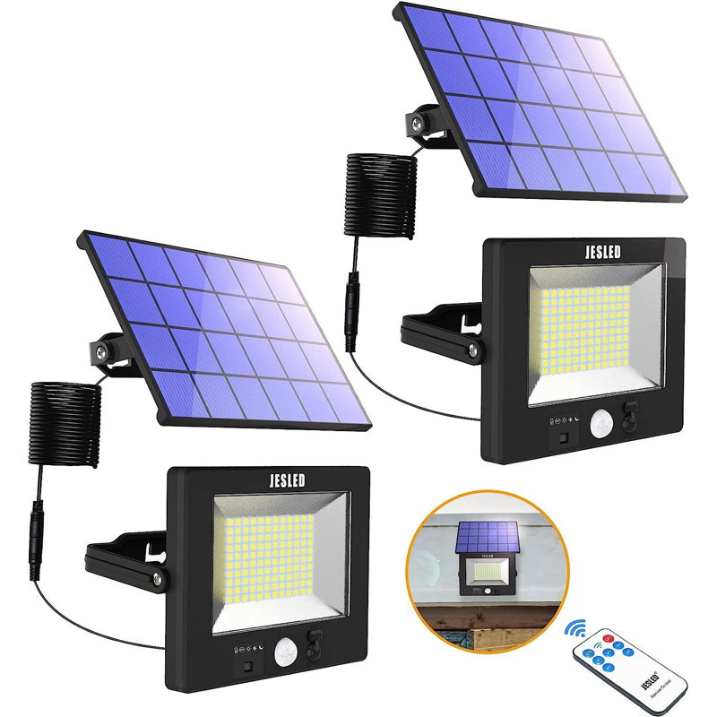 120led Solar Split + Integrated Induction Flood Light 6000k Two Packs