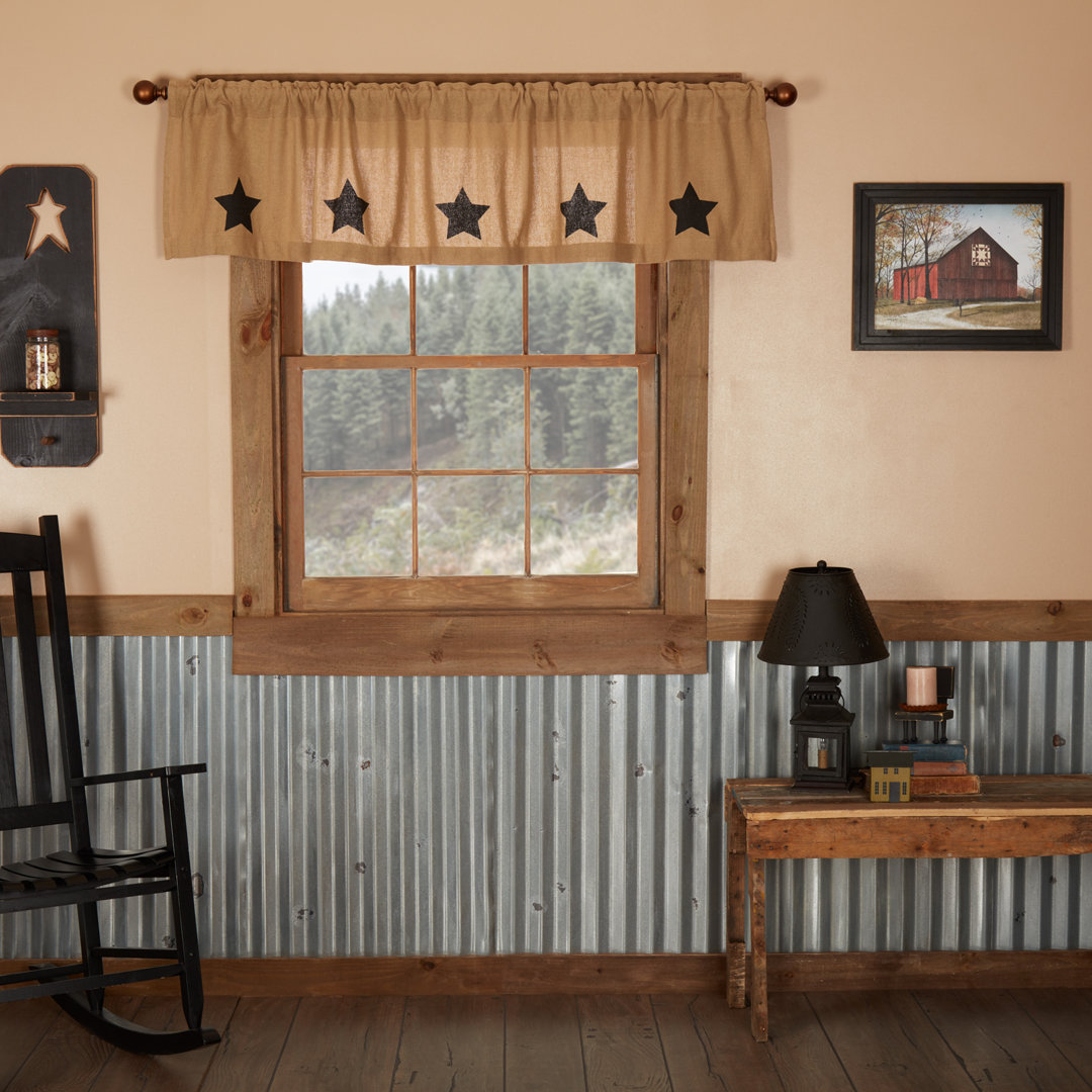 Arthurs Geometric Cotton Tailored Window Valance August Grove® 