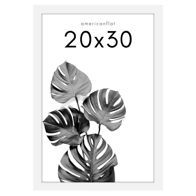 Affiche Bezuchov - Cadre photo en bois avec housse en plexiglas, Blanc, L 20 po x H 30 po