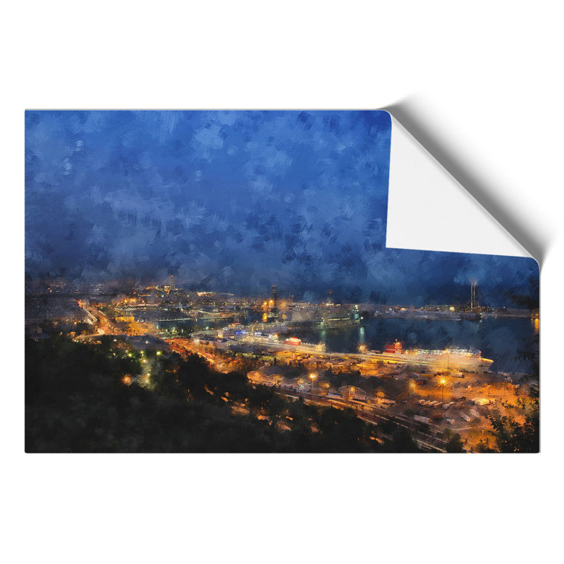 Barcelona Skyline - No Frame Painting, 30cm H x 42cm W x 0.1cm D