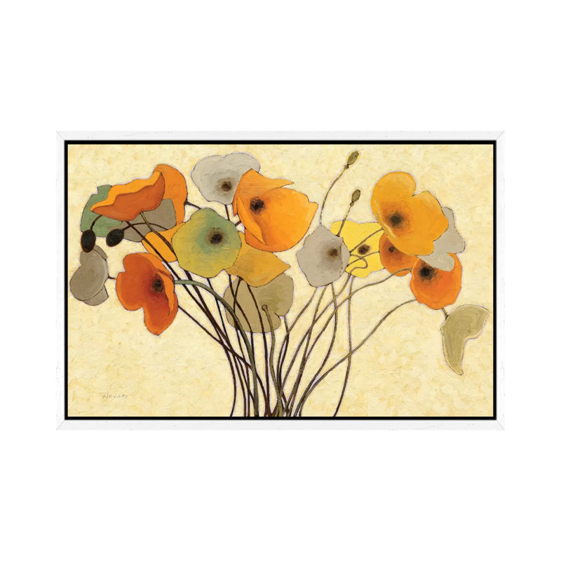 Pumpkin Poppies I 1 Piece Floater Frame Wall Art on Canvas, 101.6 cm H x 66.04 cm W, White
